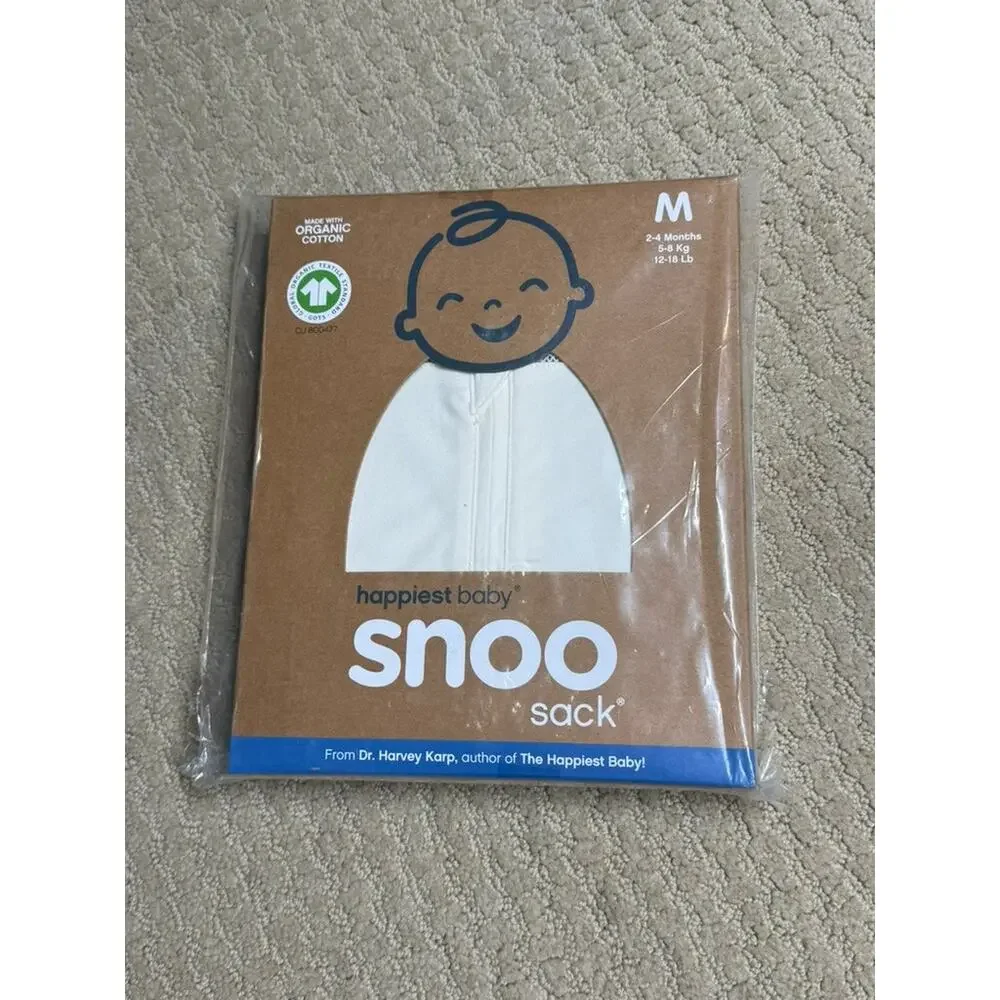 Organic Cotton White SNOO Sleep Sack Medium 2-4 mo 12-18 lb NEW